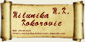 Milunika Kokorović vizit kartica